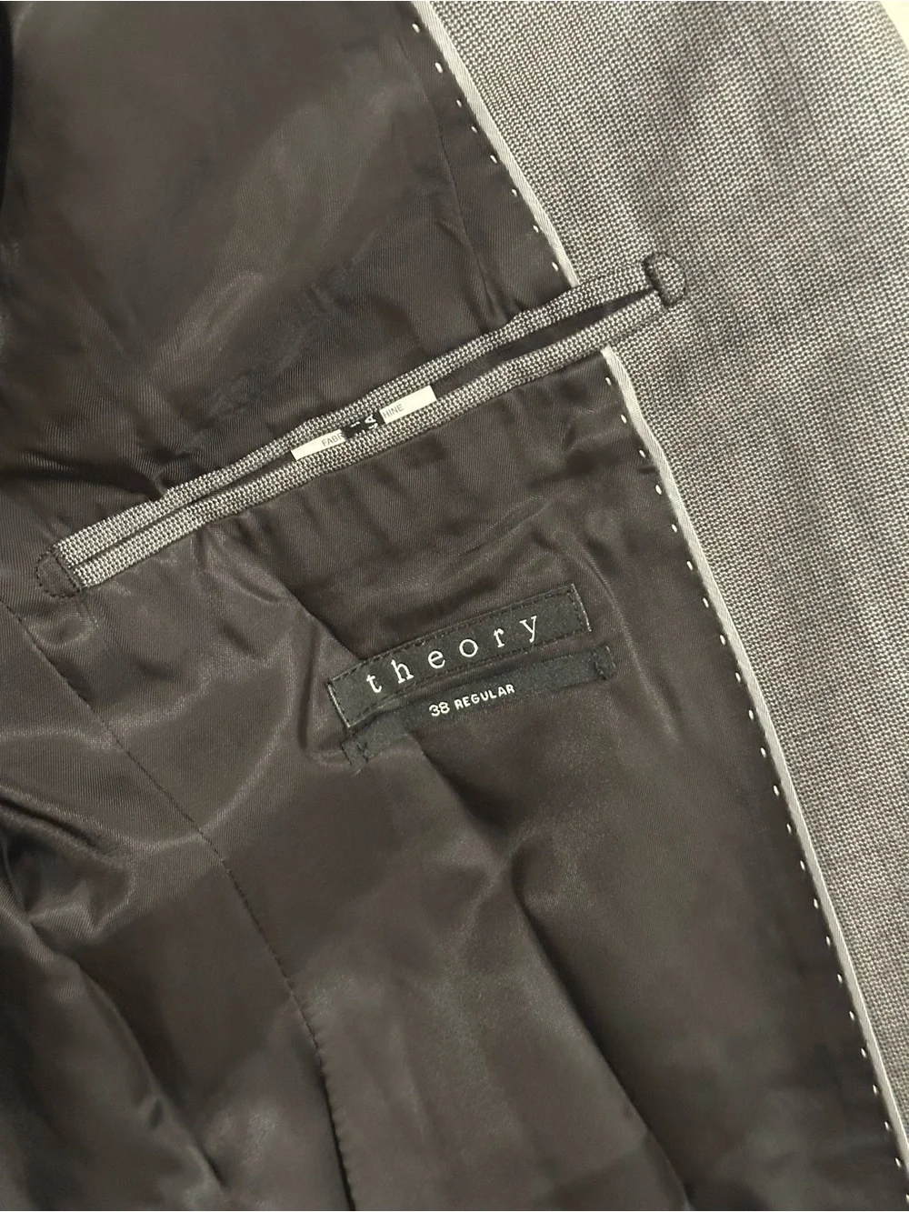 Theory 38R 100% Wool Light Grey Sport Coat Blazer